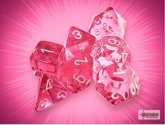 Chessex - Translucent Pink/White 7 Pc - CHX23084